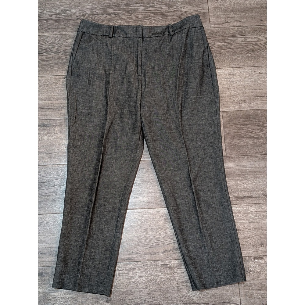 Ann Taylor Factory Gray Textured Straight Leg Dress Pants Womens 14 Workwear
